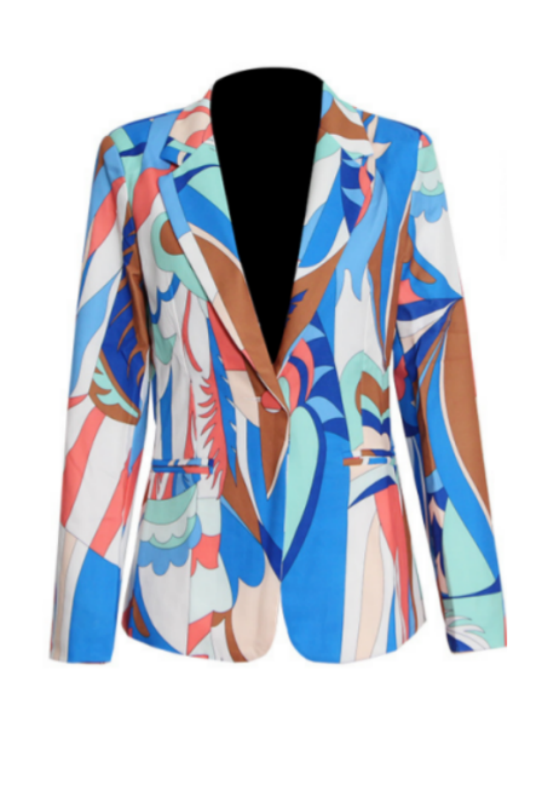 One-Button Blazer + High-Waisted Straight-Leg Pants