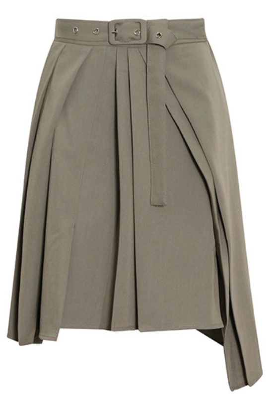 Irregular Solid Color Lapel Shirt + Short Female Half Skirt