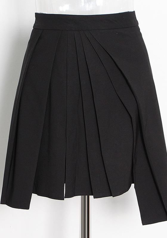 Irregular Solid Color Lapel Shirt + Short Female Half Skirt