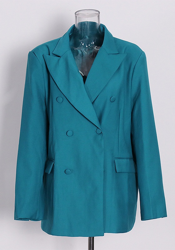 Double-Breasted Blazer + High Waist Wide Leg Pants