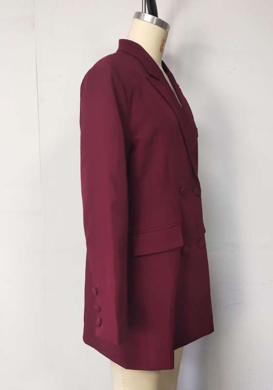 Wine Double Breasted Blazer​