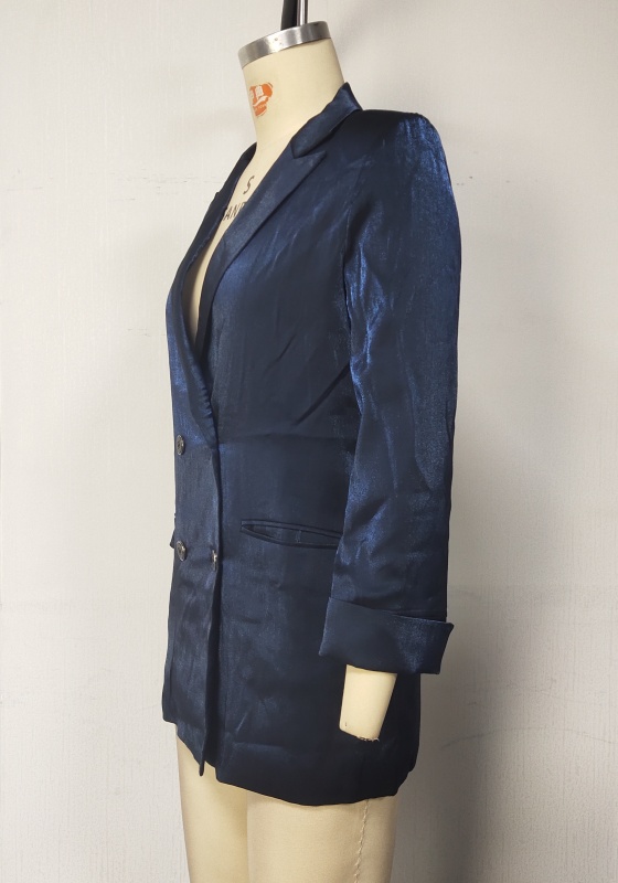 Navy Double Breasted Pocket Blazer​