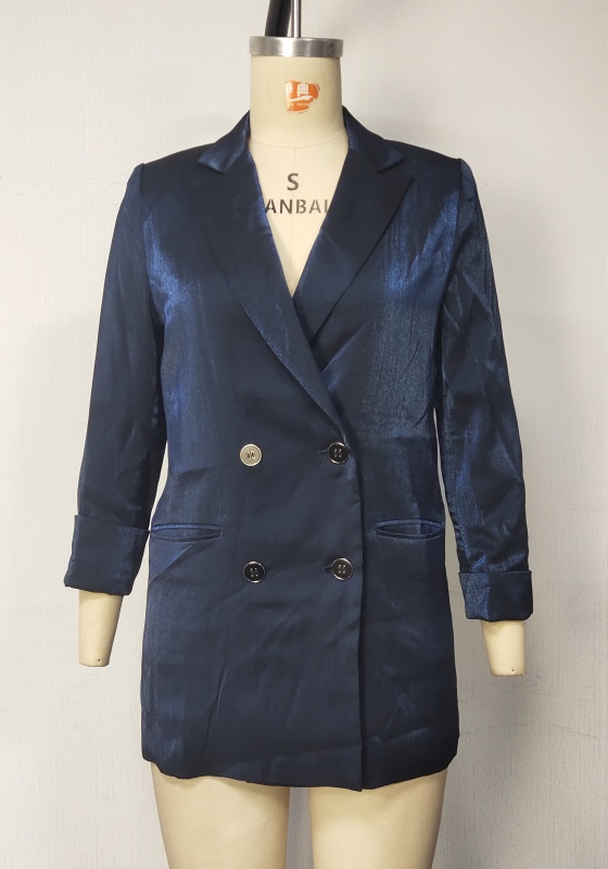 Navy Double Breasted Pocket Blazer​