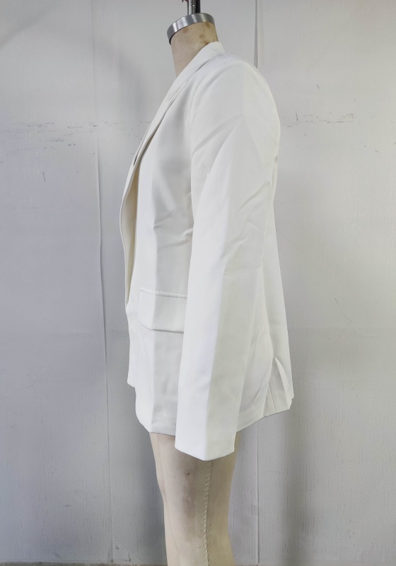 White Single Button Blazer​