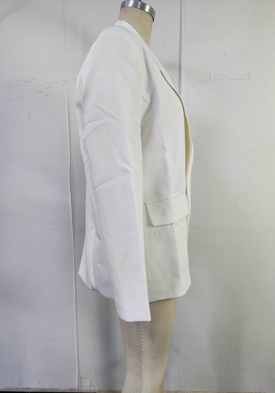 White Single Button Blazer​