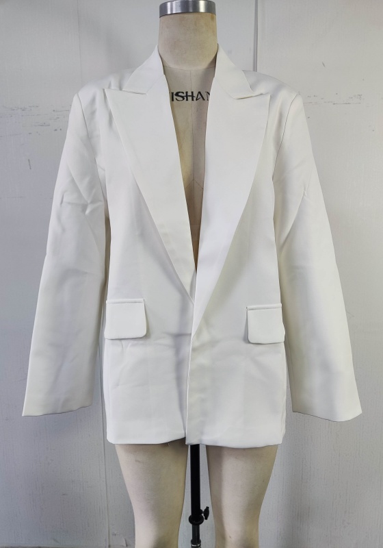 White Single Button Blazer​