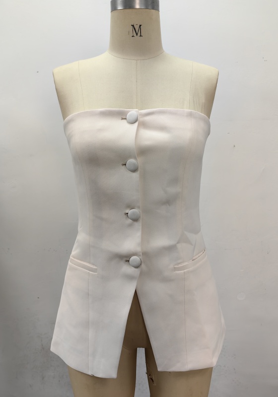 Strapless Button Front Vest
