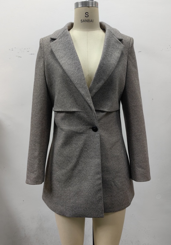 Grey Loose Women's Blazer​