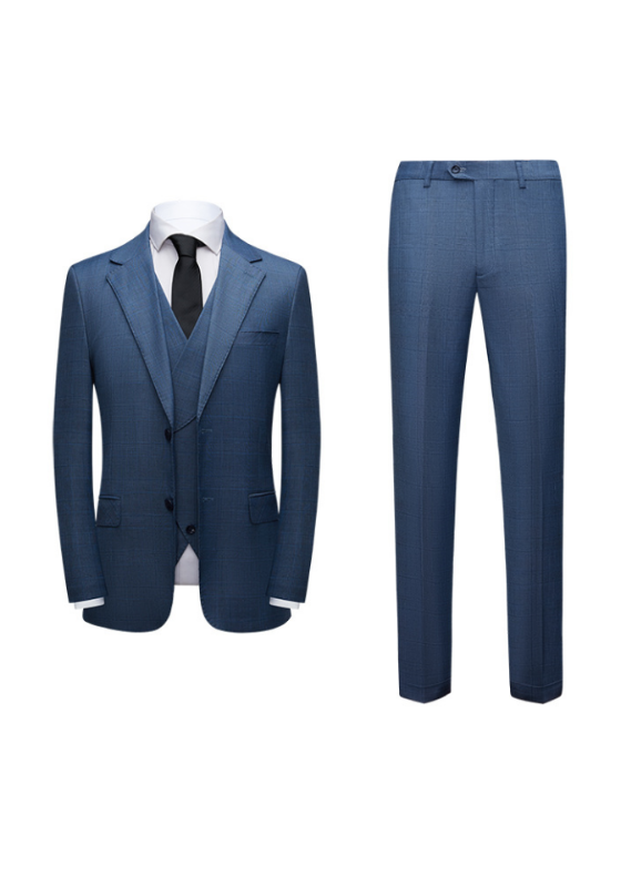 Blue Checkered 3-Piece Suit​