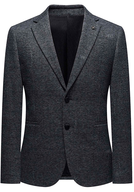 Casual Charcoal Micro Check Blazer​