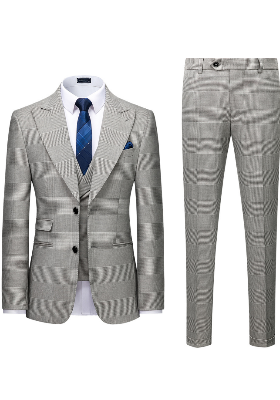Men's Checkered 3-Piece Suit​