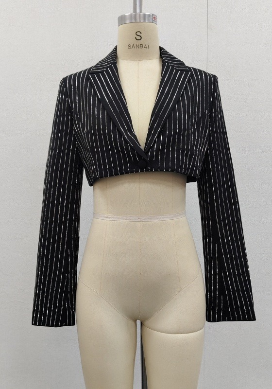 Sequin Button Cropped Blazer