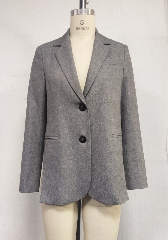 Grey Single Button Blazer
