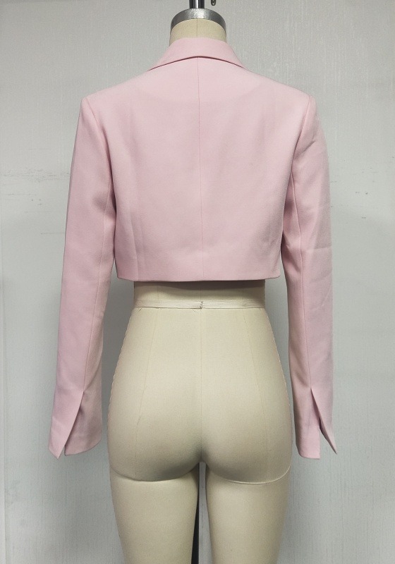Pink Long Sleeve Short Blazer