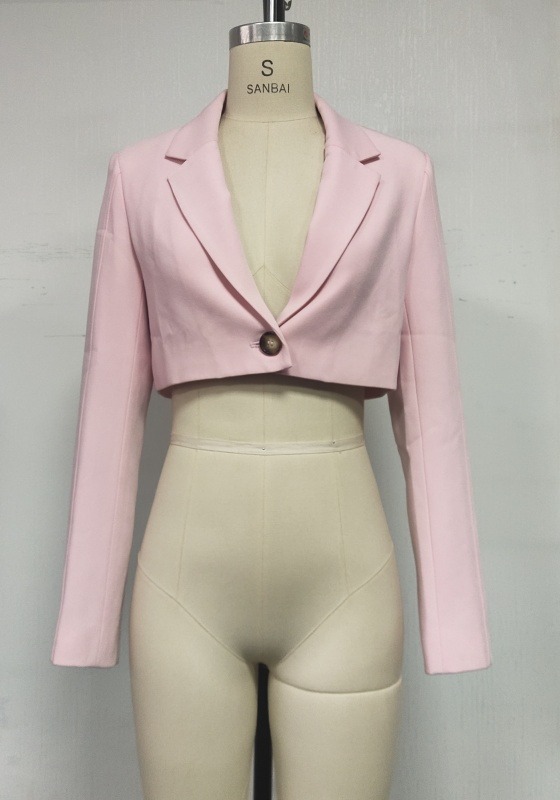 Pink Long Sleeve Short Blazer