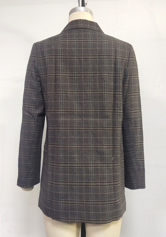 Plaid Double Breasted Blazer