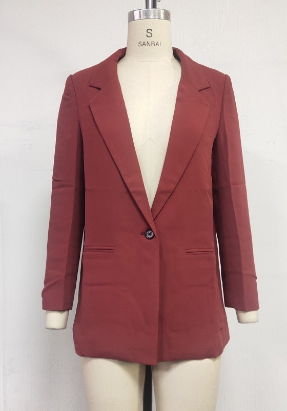 Wine Single Button Blazer