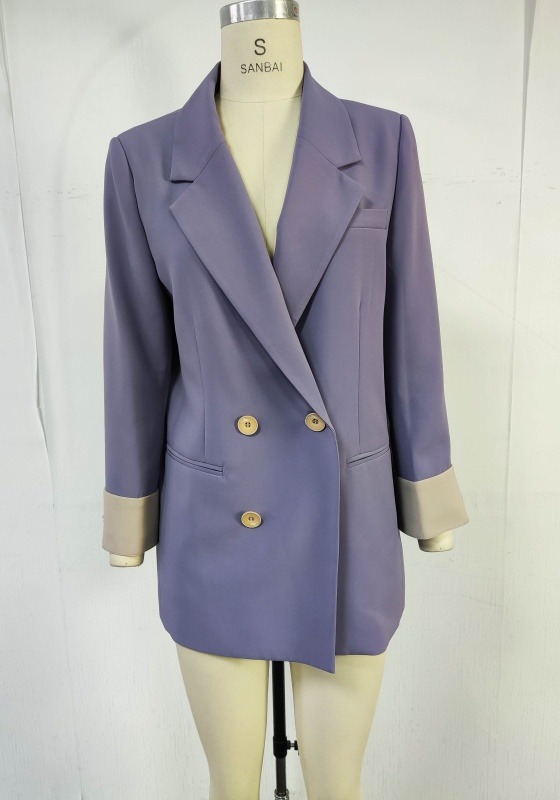 Lavender Double Breasted Blazers