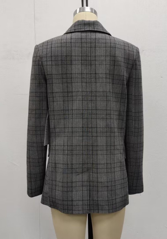 Gray Plaid Double Breasted Suit