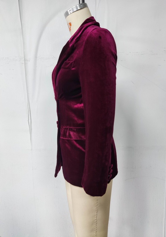 Velvet Double Breasted Blazer