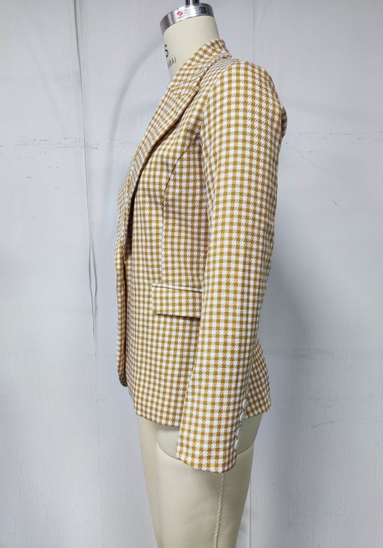 Houndstooth Single Breasted Blazer