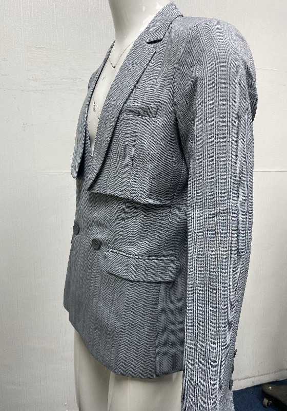 Rib Double Breasted Blazer