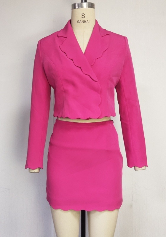 Scallop Trimmed Blazer Set