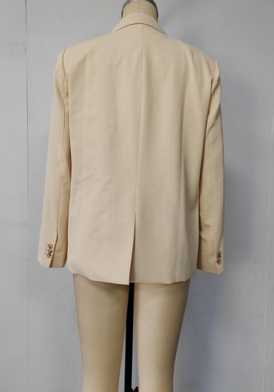 Elegant Single Button Cream Blazer