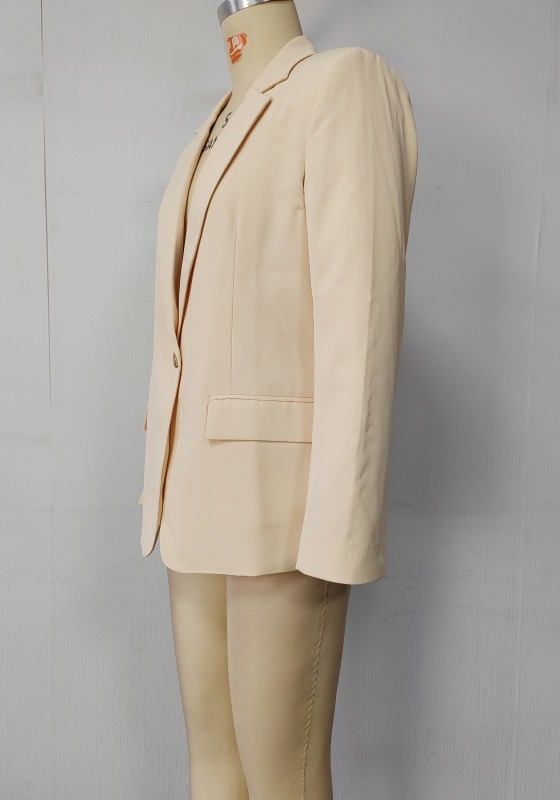 Elegant Single Button Cream Blazer
