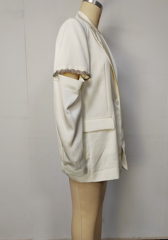 Chain Embellished Cutout Blazer