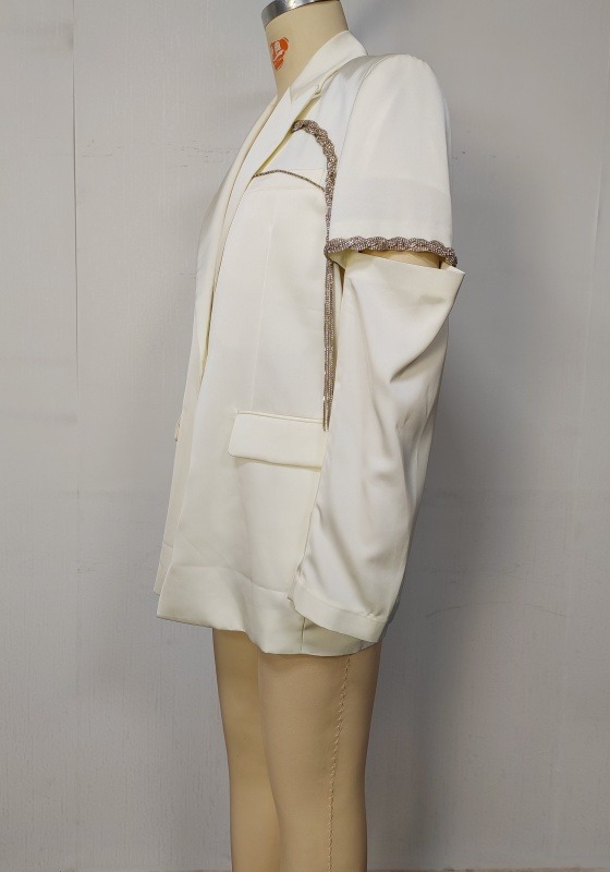 Chain Embellished Cutout Blazer