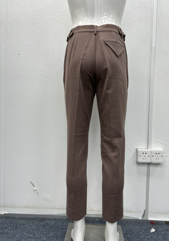 Brown Pleated Dress Pants