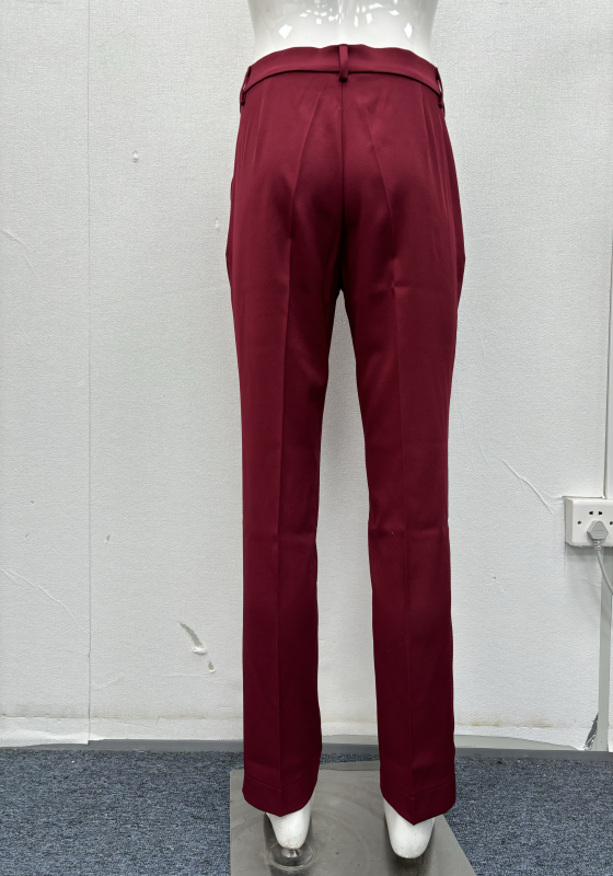 Wine Straight Leg Pants