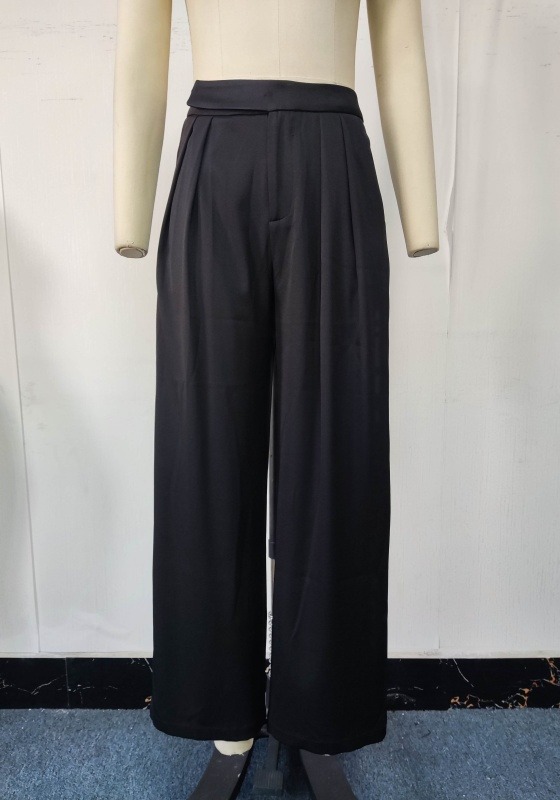 High Waisted Draped Wide Leg Pants​