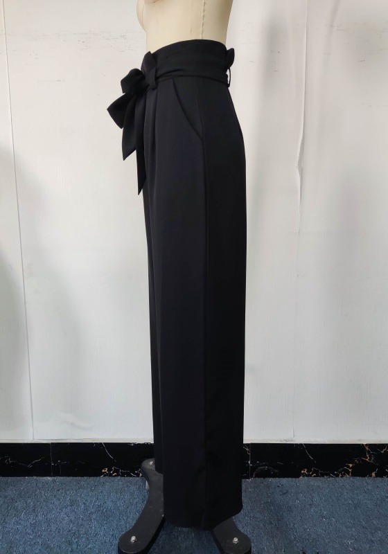 High Waisted Bow Wide Leg Pants