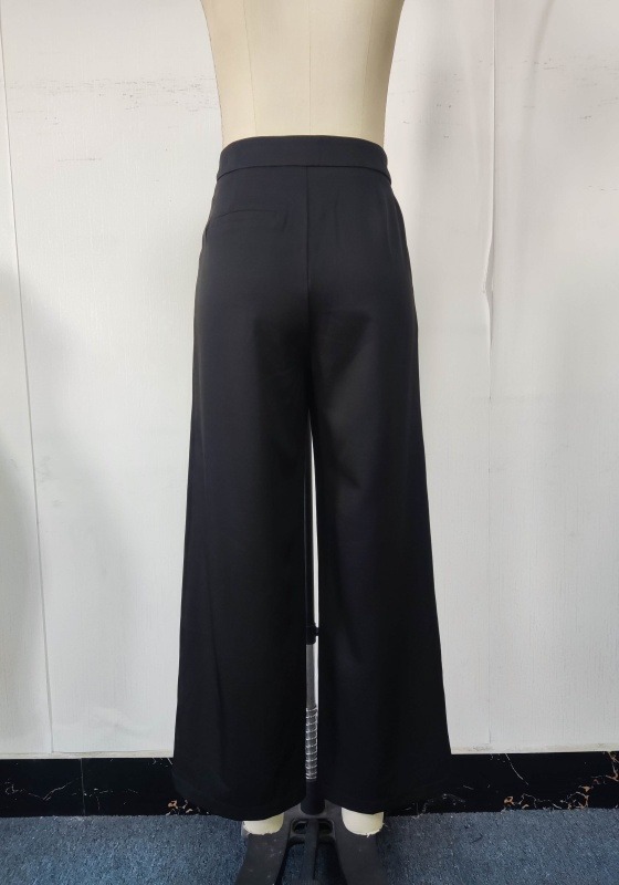 Black High Waisted Wide Leg Trousers