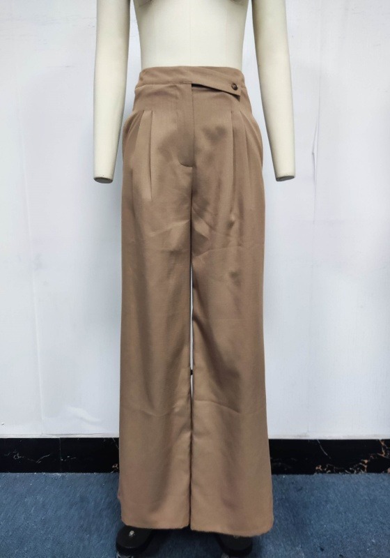 High-Waisted Pleated Wide-Leg Pants