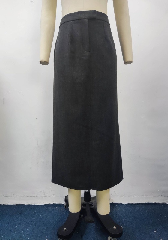 High Waist Pleated Midi Skirt