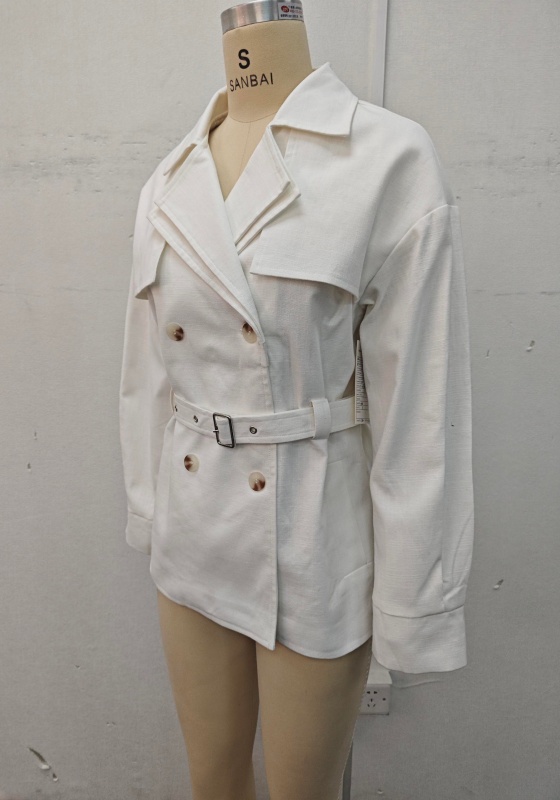 White Short Trench Coat