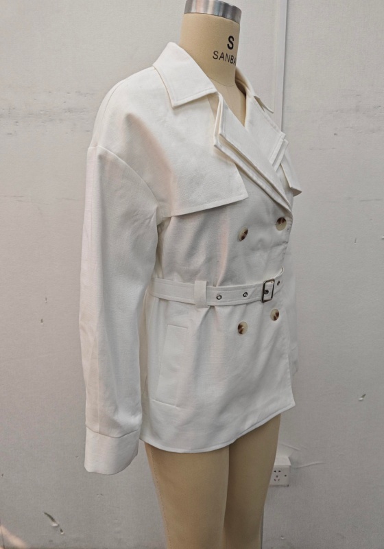 White Short Trench Coat